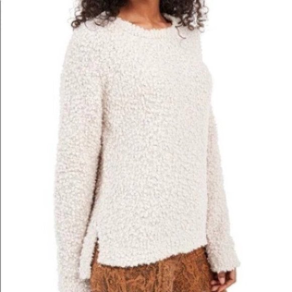 Hippie Rose Sweaters - Hippie Rose Popcorn Cream Off-White Step Hem Sweater